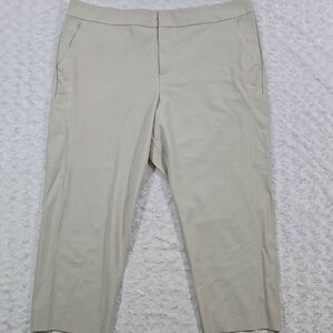 Athleta Stellar Straight Crop Pant Womens Size 24 Cream Khaki Casual Dressy Pant
